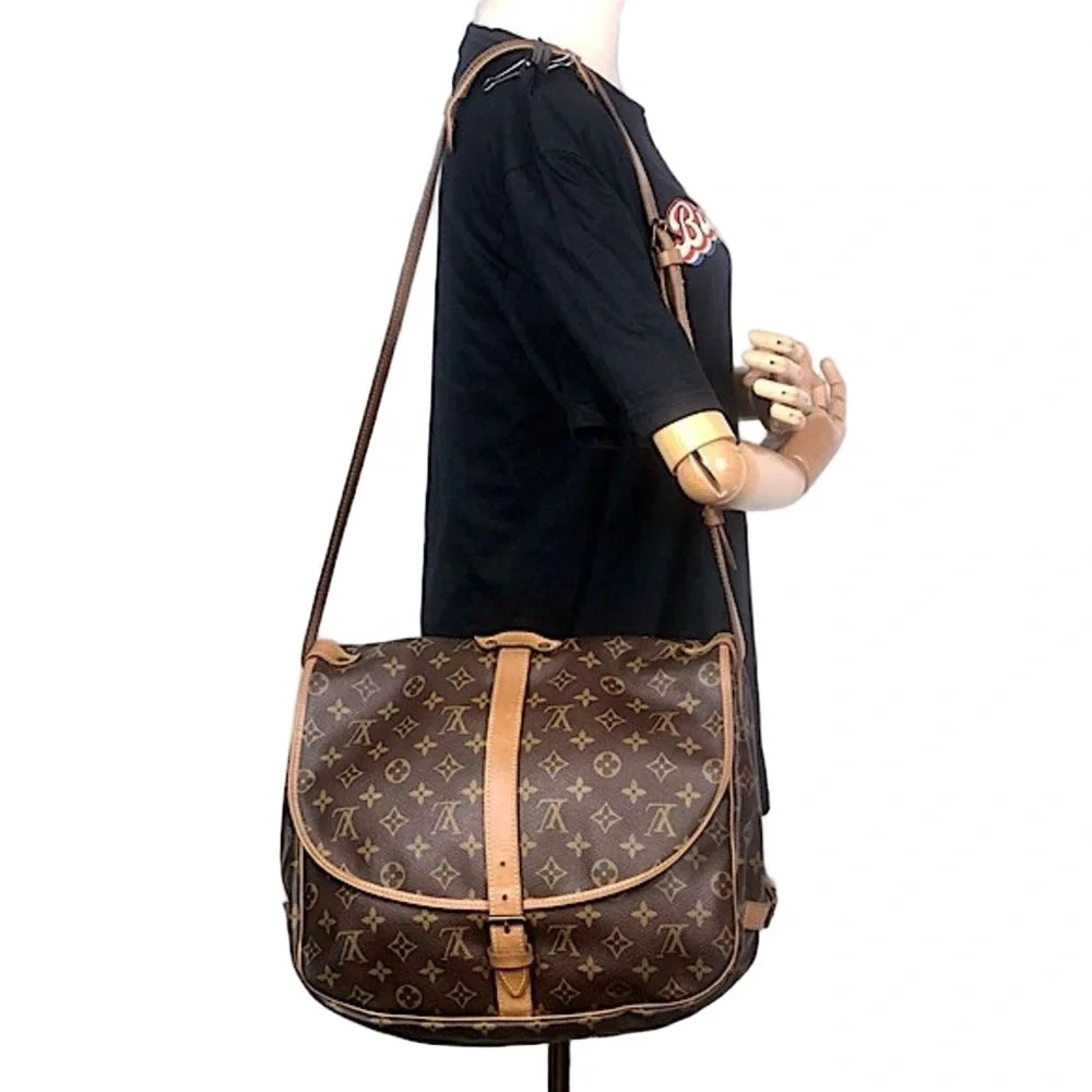 LOUIS VUITTON Saumur 35 Double Sided LV Messenger Shoulder Bag LV DUST BAG